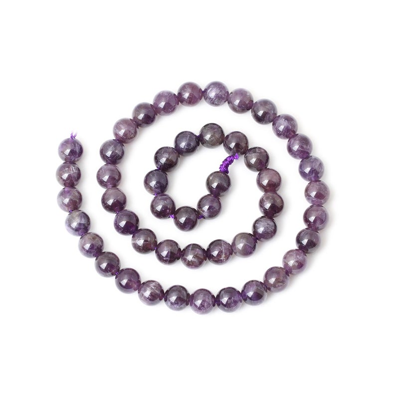 CHEAVIAN 45PCS 8mm Natural Amethyst Gemstone Round Loose Beads Crystal Energy Stone Healing Power for Jewelry Making 1 Strand 15" - Image 2